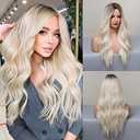 JOOLER Blonde Wig platinum blonde wigs For Women Long Blonde Wig for Women Ombre Blonde Wigs with Dark Roots Natural Hair Heat Resistant