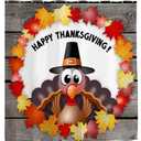 Thanksgiving Shower Curtain for Bathroom Decor, 72x72 inch
