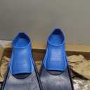 Sporti Adult-Kids Swim Fins for Pool Lap Swimming - Long Floating Fins for Swimming & Snorkeling - Swim Flippers for Training (M 7-8 / W 8-9, Navy-Blue)