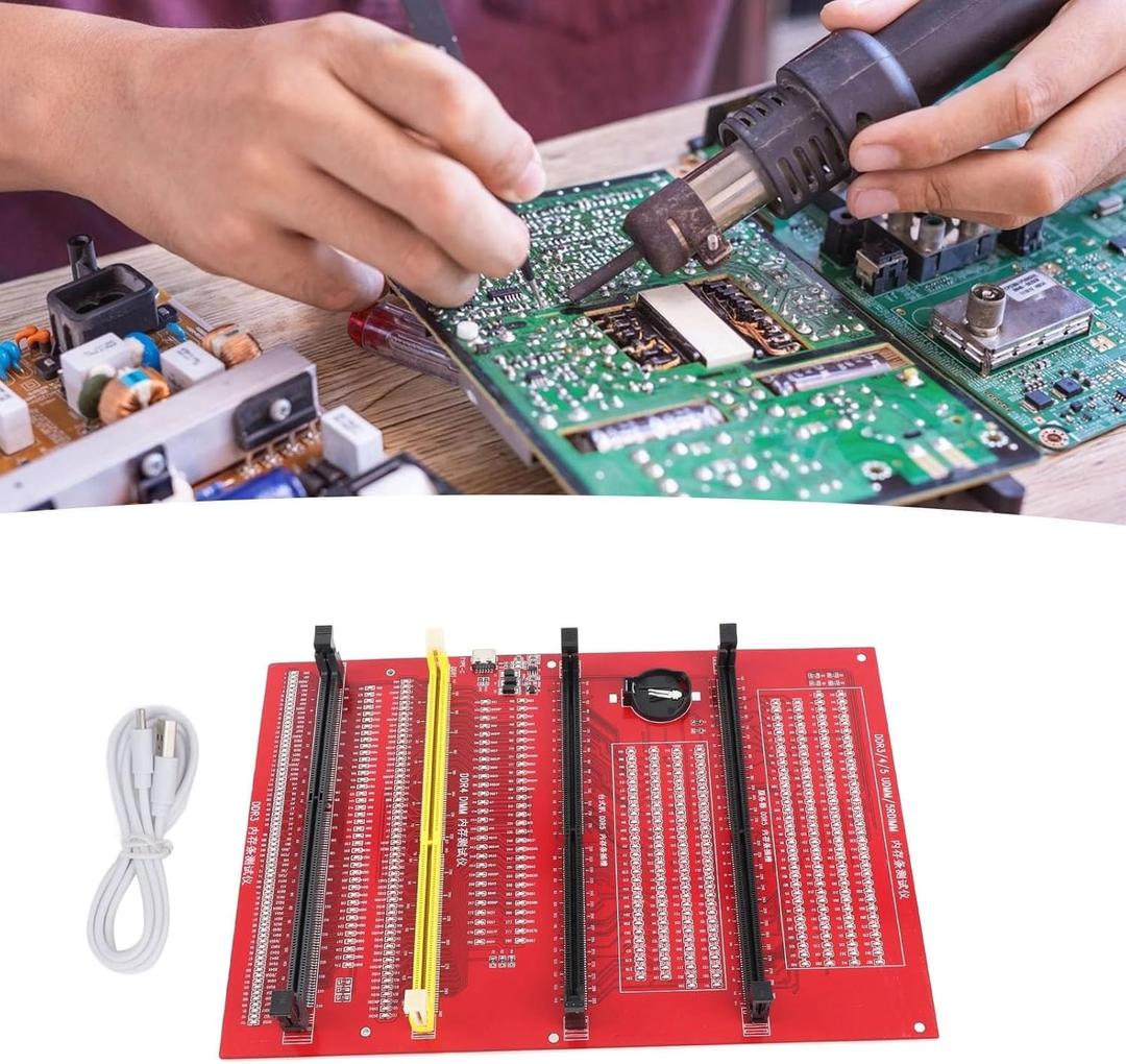 Memory Tester, Memory Diagnostic Analyzer, 4 in 1 Desktop DDR3 DDR4 DDR5UDMM DDR5RDIMM Tester Card for Desktop Server Computers