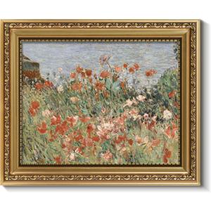 ARPEOTCY Vintage Gold Framed Wall Art, Retro Garden Shoals Sea Sky, 8x10 inch Small Canvas Prints Artwork with Antique Frame, Victorian Wall Paintings Decor for Living Room Bedroom Gallery Shelf