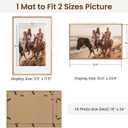 Axeman 16x24 Natural Solid Oak Wood Picture Frame with 12x18 Mat, Premium Rustic Wooden Photo Frames with Tempered Glass, Poster Photo Frame for Gallery Wall Hanging, 3 Packs
