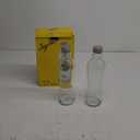 JoyJolt Glass Water Bottles - 2pc Set, 32 oz/1 Liter, Clear Glass with Stainless Steel Lids, Leakproof, Ideal for Juicing or Iced Tea