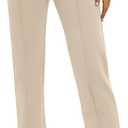 EXCHIC Women's Yoga Dress Pants Stretchy Casual Slacks Straight Leg Work Pants with Pockets, Medium 