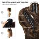 24 Inch Ponytail Extension, Layered Ponytail Extensions for Women, Soft Wavy Claw Clip in Ponytail Extension, Natural Synthetic Hair Pieces for Women (Color: Dark Brown with Honey Blonde Highlights)