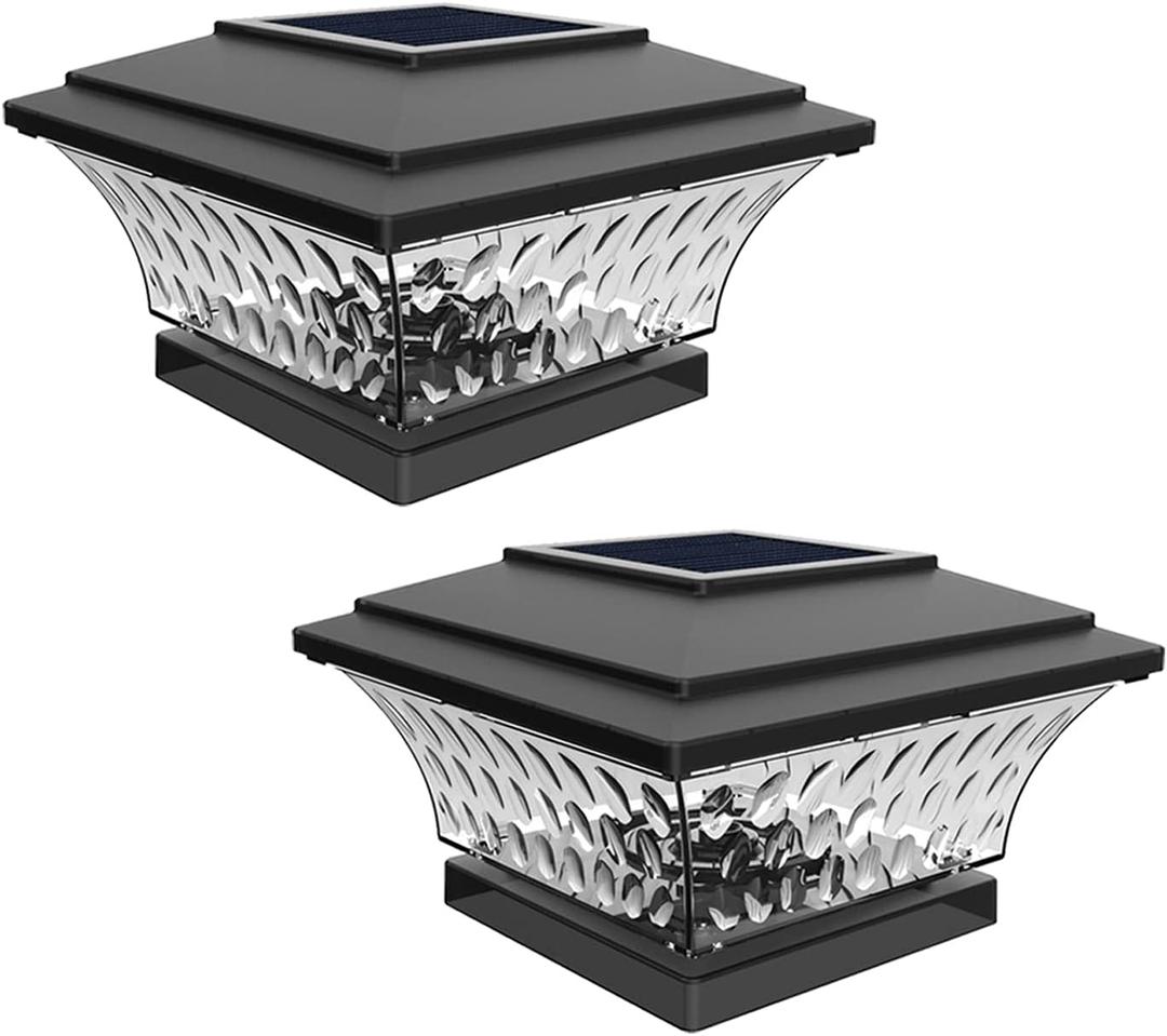HUYIENO Solar Post Cap Lights Outdoor LED Lighting Deck Fence Cap Light Two Light Modes Warm White/Bright White Suitable for 4x4 Wooden Posts Black 2PK HUYIENO Solar Post Cap Lights Outdoor LED Lighting Deck Fence Cap Light Two Light Modes Warm White/Bright White Suitable for 4x4 Wooden Posts Black 2PK