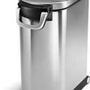 simplehuman 30 Liter, 32 lb / 14.5 kg Large Pet Food Storage Container for Dog Food, Cat Food, and Bird Feed, Brushed Stainless Steel