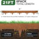 Metal Landscape Edging Border 6 Packs 42'' L x 4.5'' H, Pre-Rusted Steel Garden Edging Border with 6 Stakes, Hammer-in Lawn Edging for Landscaping, Flower Bed, Yard, Pathway, Tree Ring (21ft Total)