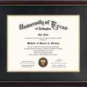 GraduationMall 11x14 Diploma Frame with Black over Gold Mat or Display 15x18 Certificate without Mat,Solid Wood & UV Protection Acrylic,Cherry Finish with Gold Trim