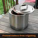 Fire Pit Lid for Solo Stove Bonfire 2.0, 304 Stainless Steel Fire Pits Round Lid with Heat Resistant Handle, Camping for Solo Stove Accessories Bonfire and Other 19.5" Outdoor Firepit