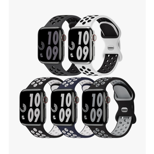 5 Pack Sport Bands Compatible with Apple Watch Band 44mm 45mm 46mm 42mm 41mm 40mm 38mm 49mm for Men Women, Breathable Silicone Wrist Strap for iWatch Series 10 9 SE 8 7 6 5 4 3 2 1 Ultra 2