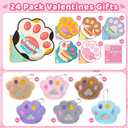 BainGesk Valentines Day Gifts for Kids School, 24 Pack Soft Paw Plush Keychains with Gift Boxes, Ideas Valentines Day Gifts for Kids Classroom, Exchange Gifts for Girls Boys, Valentine Party Favors