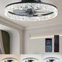 Ceiling Fans with Lights and Remote, 19.7" Low Profile Ceiling Fan with Light, 3000-6500K Dimmable, 6 Speeds and Stepless Color Temperature Change for Bedroom, Living Room and Kids Room(Black)