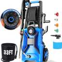 Pressure Cleaner 5000 PSI 3.0 GPM Adjustable Pressure, Power Cleaners Powered with 33ft Pressure Hose, 4 Nozzles and 500ml Foam Cannon, Cleaner Machine for Home, Car, Blue