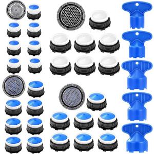 28 pcs Faucet Cache Aerators with 5 Pcs Faucet Aerator Key Cache Aerators Replacement Inserts for Sink M16.5 18.5 21.5 24 mm for Bathroom or Kitchen