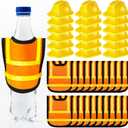 Layhit 40 Pcs Miniature Construction Party Decorations include 20 Mini Safety Hats 20 Mini Safety Vests Construction Themed Birthday Party Favors Cupcake Topper Supplies