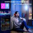Qaubauyt Smart LED Floor Lamp with APP Control & RGB Colors - Dimmable Standing Lamp for Living Room, Bedroom, Gaming - Remote, Timer, 9W Bulb Included, 67" Modern Tall Lamp (black pole + white shade)