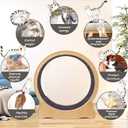 Cat Exercise Wheel Large - 35.4'' Wooden Treadmill for Indoor Cats with Low Noise, Safety Lock, Detachable Carpet & Eco-Friendly Design for Fitness, Weight Loss and Entertainment