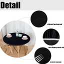 LUSHVIDA Round Fitted Tablecloth with Elastic Edge, 100% Waterproof Plastic Table Cover, Vinyl Flannel Backed Table Cloth for Camping, Dining, Indoor and Outdoor (Black, Best for Up to 45"-56" Round)