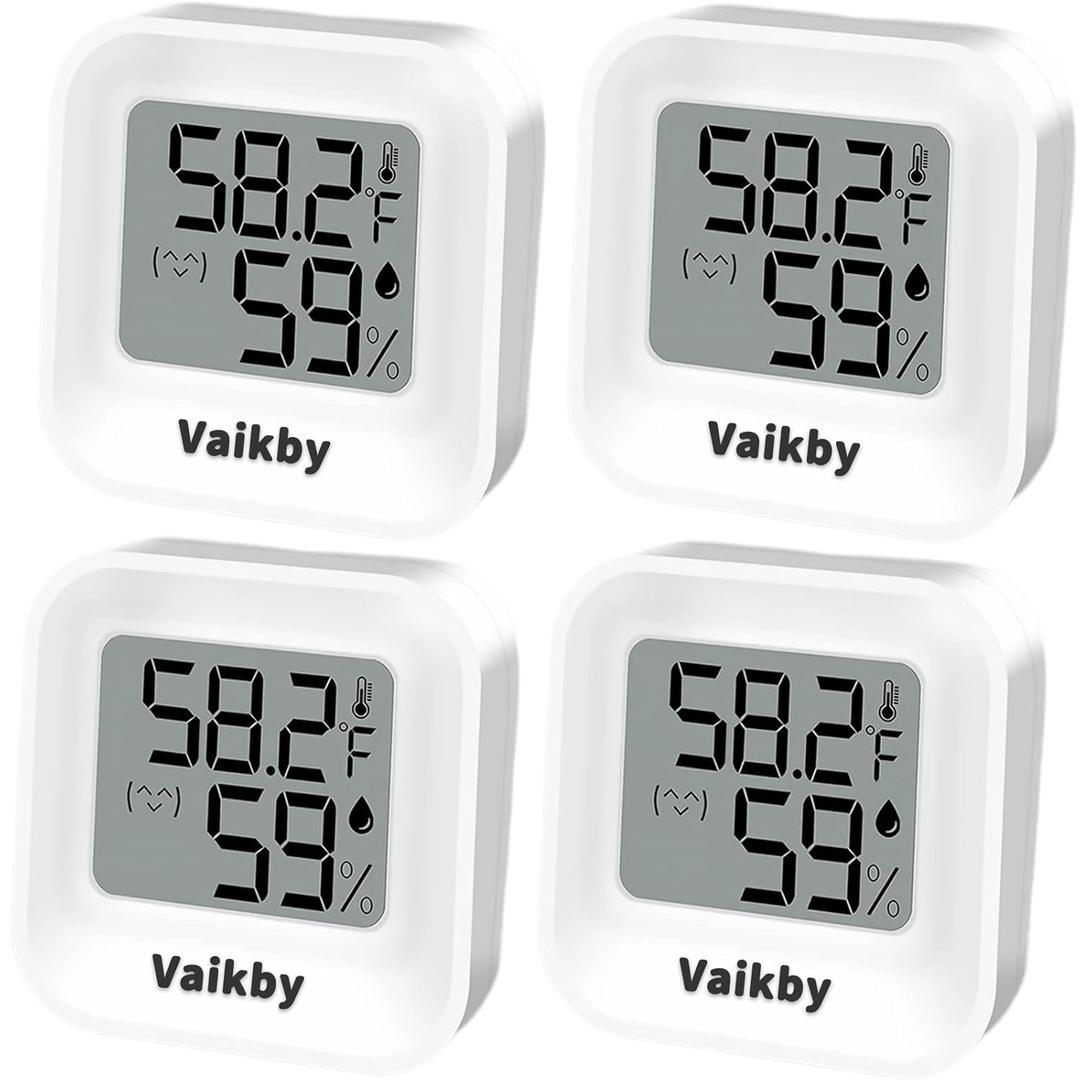 Indoor Humidity Meter Hygrometer 4Pack, Room Thermometer for Accurate Room Temperature Monitor, Digital Hygrometer with Indoor Thermometer for Home, Baby Nursery, and Humidity Sensor Enhanced Comfort