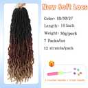 Faux Locs Crochet Hair 18 Inch 7 Packs Ombre Crochet Hair Soft Locs Pre Looped Crochet Braids For Black Women Butterfly Loc Extensions(1B/30/27, 18 In, 7 Packs)