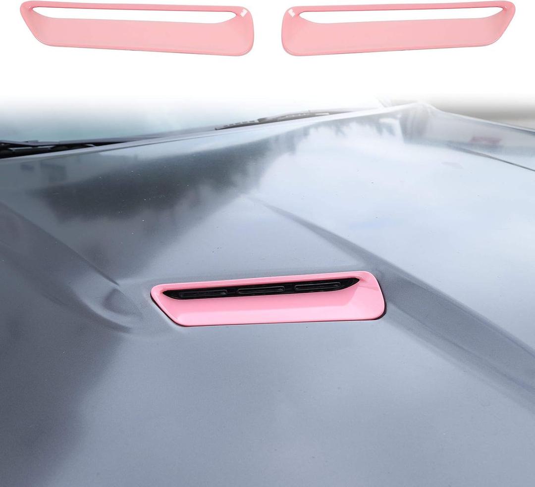 Voodonala Hood Scoop Hood Vent Air Intake Hood Air Conditioner Air Intake Outlet Trim Fit for 2015-2026+ Dodge Challenger Exterior Accessories,ABS Pink, 2 Pcs