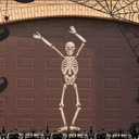 Konohan Skeleton Garage Door Magnets - 57 Inch Skeleton Magnetic Stickers - Large DIY Magnets - Reusable Refrigerator Decals - Waterproof - Halloween Decor (Beige)