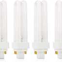 Circle (4 Pack CFL Bulbs Direct Generic Replacement for Panasonic FDS18E35/4 18W 3500K Double Tube, 4 Pin G24q-2 Base, Compact Fluorescent Light Bulbs