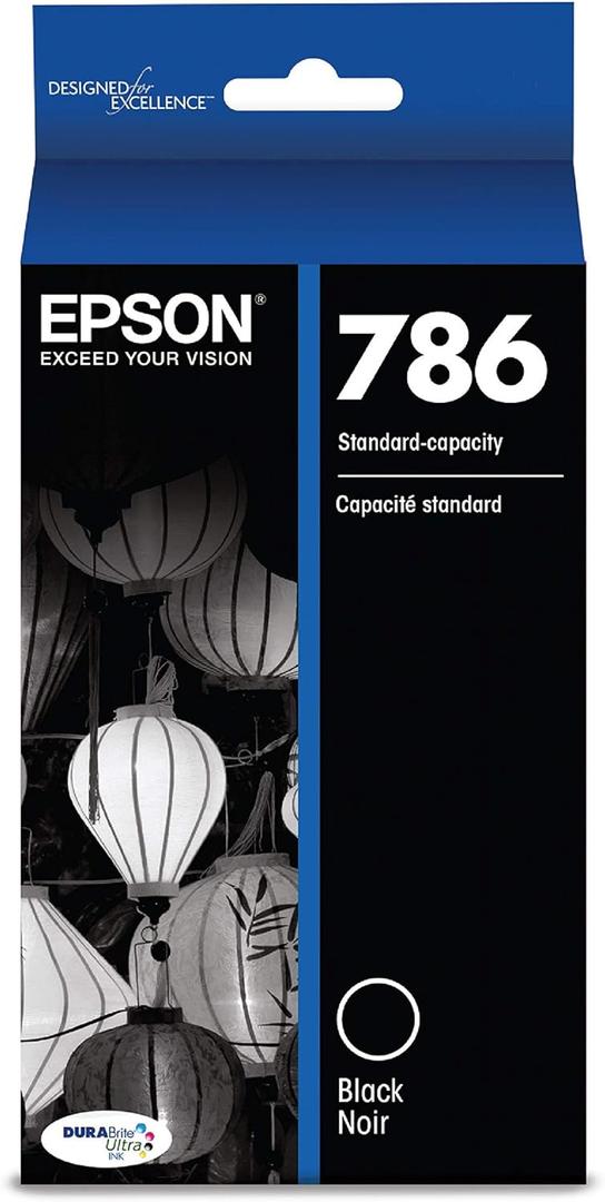 EPSON 786 DURABrite Ultra Ink Standard Capacity Black Cartridge (T786120-S) Works with WorkForce WF-5110, 5190, 5620, 5690
