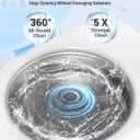 Rechargeable Ultrasonic Retainer Cleaner Machine | 50kHz 1.9 inch Ultra-Thin Portable | Night Guard Aligners Jewelry |6pcs Cleaner Tablets Included | Quick & Deep Clean Modes | Oral Dental Care