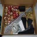 5 Ft Pop Up Pencil Christmas Tree with Timer 60 Warm White & Multicolor Change Lights, Pop Up Tinsel Christmas Tree with 16 Ball Ornaments 8 Bows 1 Minute Xmas Tree Home Indoor Christmas Decorations (Green)