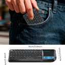 Mini Keyboard with Touchpad, Bluetooth + 2.4G Dual-Mode Ultra-Thin Portable Keyboard | Rechargeable Keyboard with 7-Color Backlit for Tablet/PC/phone/TV, Suitable for travel, office, and home use