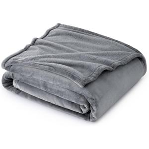 Bedsure Fleece Throw Blanket for Couch Grey - Lightweight Plush Fuzzy Cozy Soft Blankets and Throws for Sofa, 50x60 inches (Throw (50" x 60"))