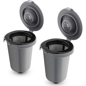 Reusable Filter Cup for Cuisinart, Compatible with Cuisinart #SS-RFC HomeBarista Reusable Filter Cup, Dark Gray (2 Pack)
