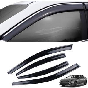 4 Pieces Tape-on Extra Durable Rain Guards Fit for 2025 2026 Toyota Camry,Window Deflectors,Window Visors (Smoke Black)
