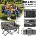 Double Camping Chair for Adult,Heavy Duty Padded Loveseat Chair,Gray