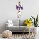 Menkxi Large Easter He Is Risen Welcome Door Sign Easter Decorations Cross Wall Art Hanging Wood He Is Risen Front Door Decor Easter Door Sign for Farmhouse Home Wall Holiday Decoration