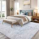 6x9 Area Rugs for Living Room, Bedroom - Machine Washable, Non-Slip Bedside Rug, Large Soft Floor Carpet for Office, Dining Room, Farmhouse and Home Decor, Nordic Serenity/Blue