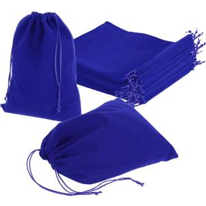 uxcell 25 Pcs Velvet Drawstring Bag, 8 x 10 Inch Jewelry Velvet Pouches Gift Bags for Wedding Party Favor Candy Jewelry Packaging Organizing Storage, Dark Blue