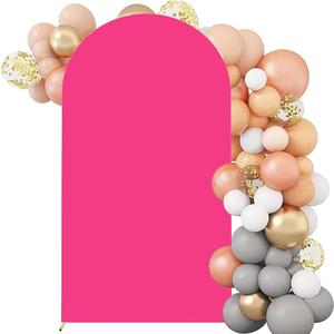 Hot Pink Arch Backdrop Wedding Arch Cover Double Sided Spandex Cover Decorations for Baby Shower Birthday Party (1.65x4FT)