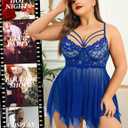 Avidlove Babydoll Lingerie for Women Strappy Nightdress Sexy Nightgowns Bridal Chemise Plus Size Lace Langeray L-4XL