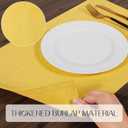 Romanstile Cloth Placemats Set of 8, Heat Resistant Double Layered Thickened Place Mats, Washable Faux Linen Farmhouse Table Mats for Kitchen/Dining/Party/Outdoor, Yellow