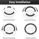 Car Steering Wheel Cover 14.5-15 inch, Microfiber Leather Ice Silk Design, Breathable Comfort Grip, Non-Slip, Black