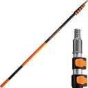 5-24 ft Long Telescoping Extension Pole // Multi-Purpose Extendable Pole with Universal Twist-on Metal Tip // Lightweight and Sturdy // Best Telescopic Pole for Painting, Dusting and Window Cleaning