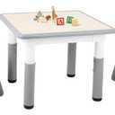 FAHKNS Kids Table with 2 Chairs, Height Adjustable Toddler Table and Chairs Set for Graffiti Desktop,Non-Slip Legs,Kids Multi-Activity Desk for Learning, Reading, Playing, Painting, Eating