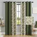 Sage Green Floral Curtains, 70s Farmhouse Country Drapes, Provide Privacy, Reduce Light, and Add A Vintage Cute Aesthetic. Thermal Insulated for Bedroom/Living Room (Sage Green, 2 Panels, W52 X L63)