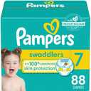 Pampers Swaddlers Diapers, Size 7 (2650 lbs), 88 Count, Absorbent, Keeps Baby Dry and Comfortable, Skin Safe Disposable Baby Diaper