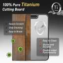 2 in 1 Pure Titanium Cutting Boards for Kitchen Non Toxic Chopping Board with Handle Large Big Small Kitchen Meat Butcher Block Not Stainless Steel Wood Bamboo Plastic Silicone Acrylic Teak Sink (Gray/Beige)