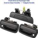 Exterior Door Handle & Interior Door Handle Set Compatible with 1995-2000 Toyota Tacoma,Replaces# 69220-35020, 69210-35020,6909035010