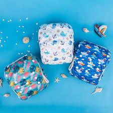 Babygoal Baby Swim Diapers 3 Pack for 0-8 Months Infant Girls and Boys, Reusable Adjustable Washable for Swimming Lessons (Small)
